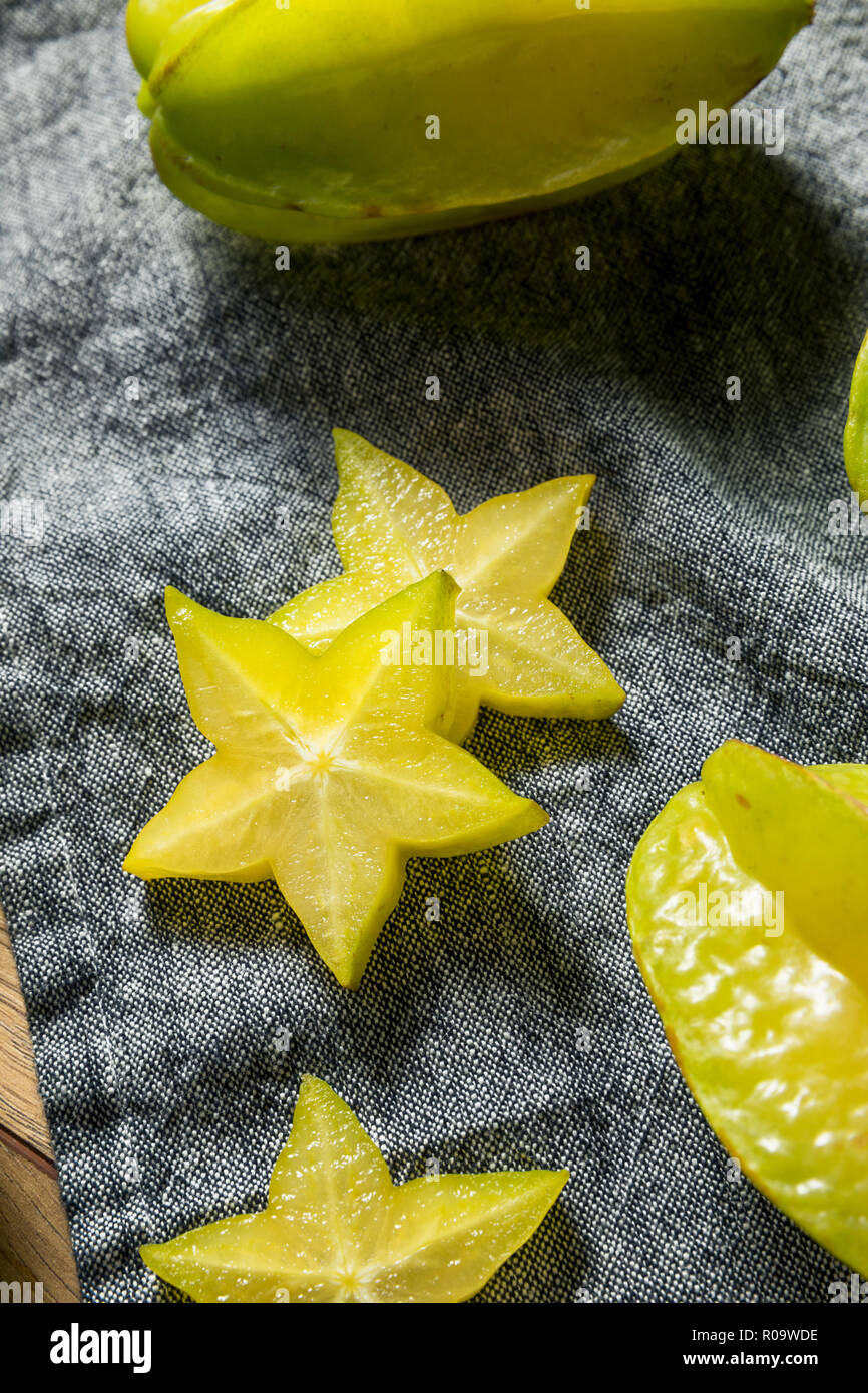 Healthy Raw Yellow Starfruit Ready to Eat Stock Photo