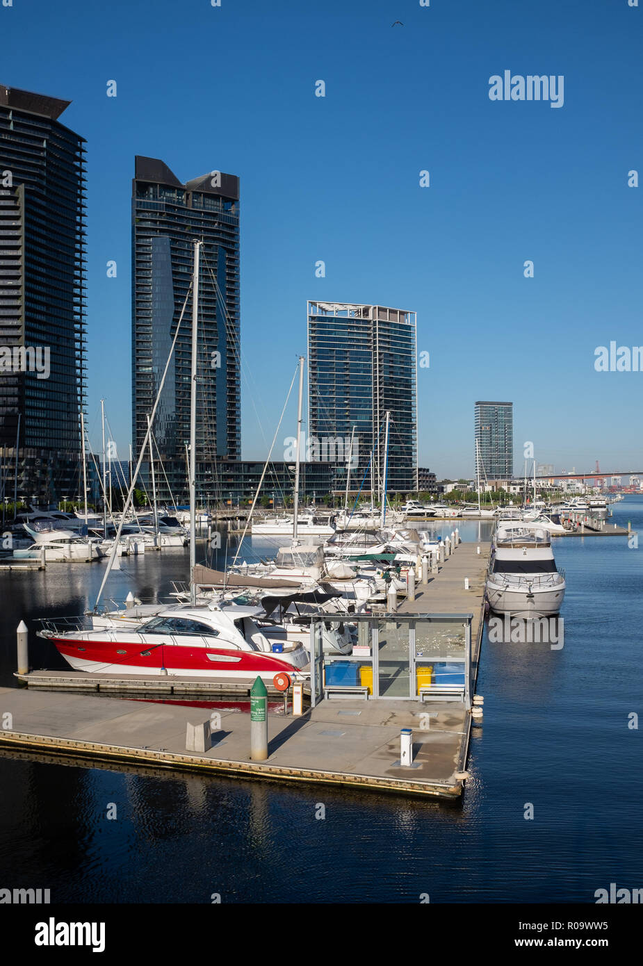 Residential towers at Yarra's Edge near Victoria harbour, Melbourne, Victoria, Australia Stock Photo