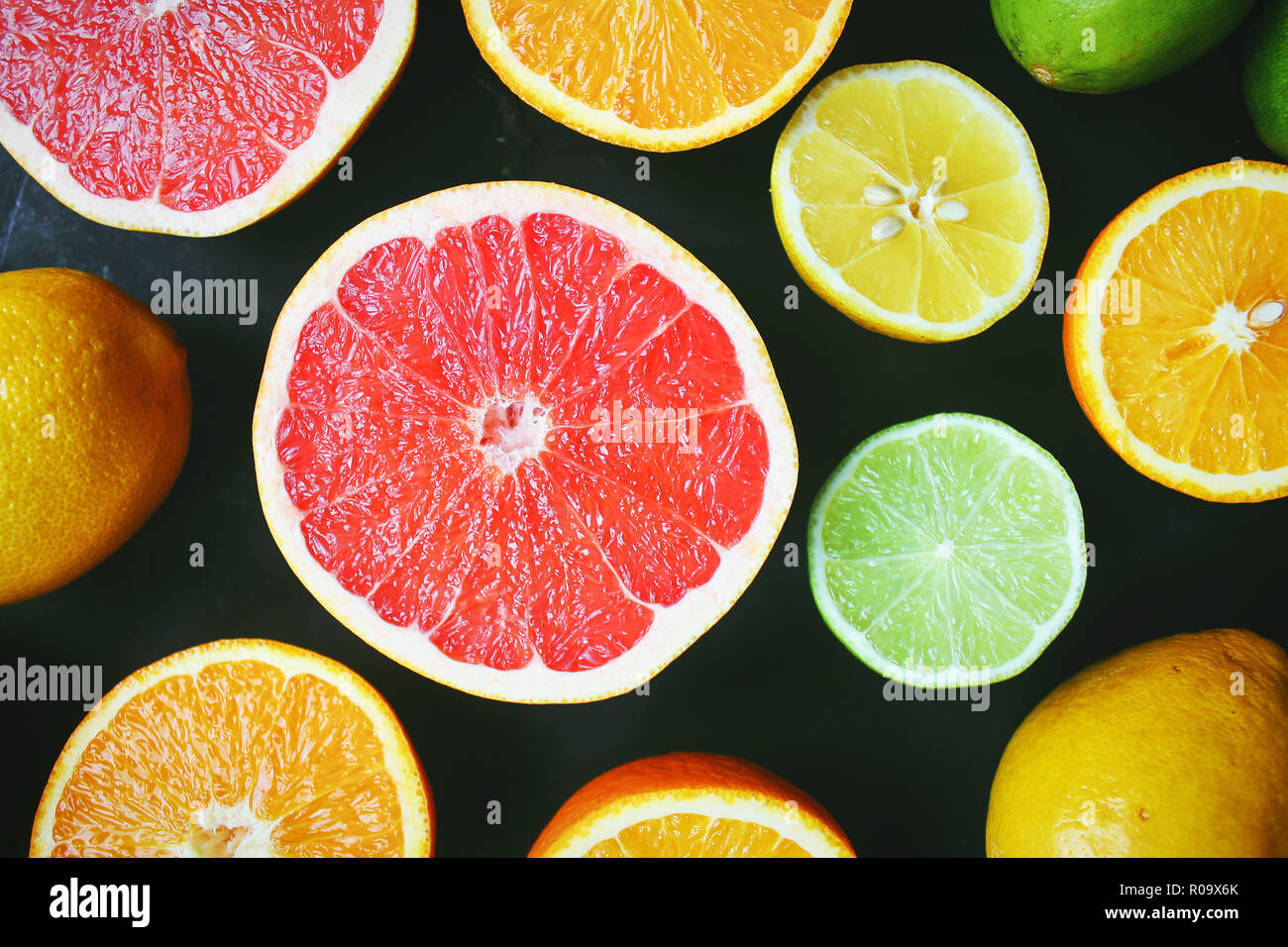 healthy juicy citrus fruits Stock Photo - Alamy