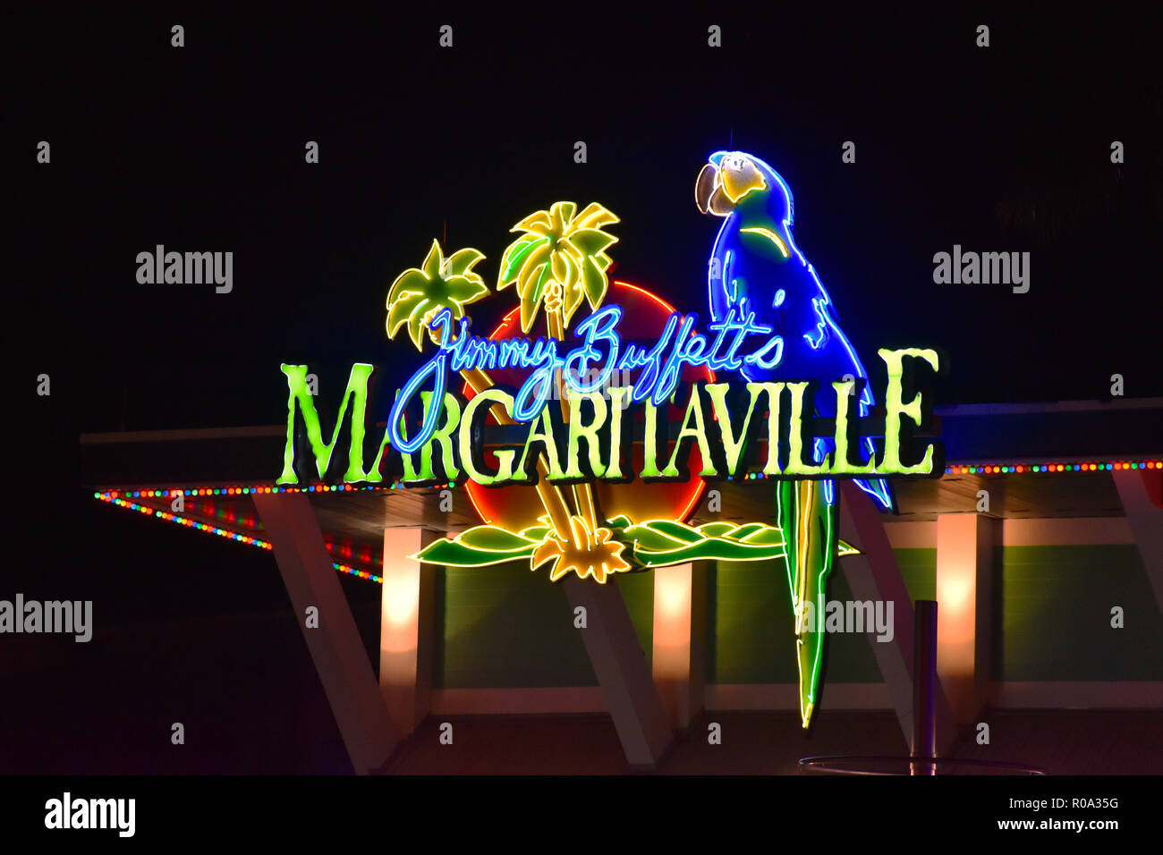 Orlando, Florida. October 19, 2018 Caribbean Margaritaville Sign at