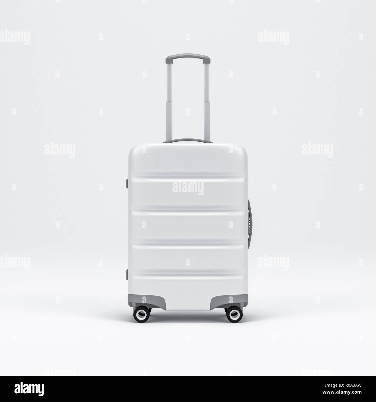 Download White Luggage Mockup Suitcase Baggage Stock Photo Alamy