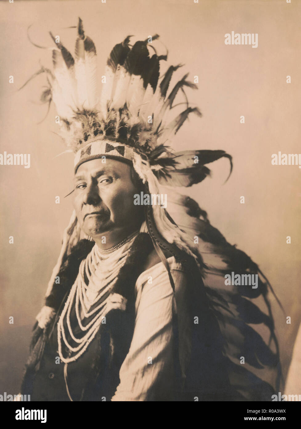 Chief Joseph (1840-1904), Nez Percé Chief, Half-Length Portrait, by De Lancey Gill, 1900 Stock Photo