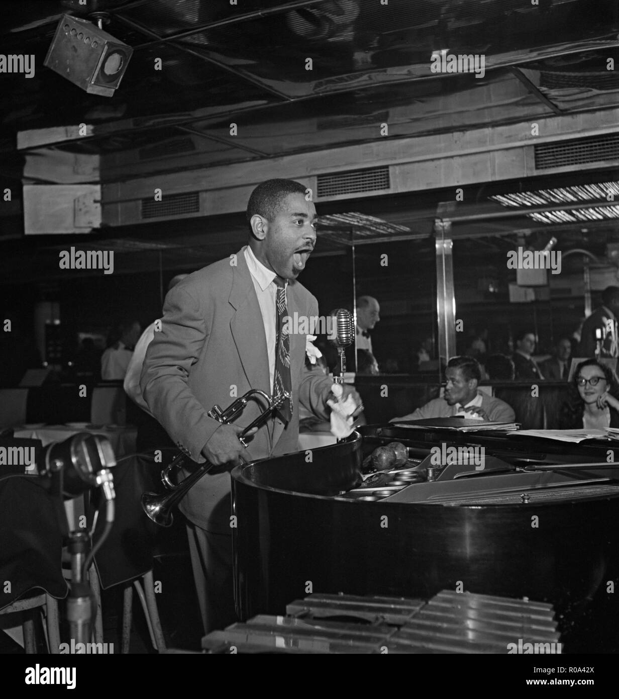 Dizzy Gillespie, Downbeat Club, New York City, New York, USA, William P. Gottlieb Collection, 1946 Stock Photo
