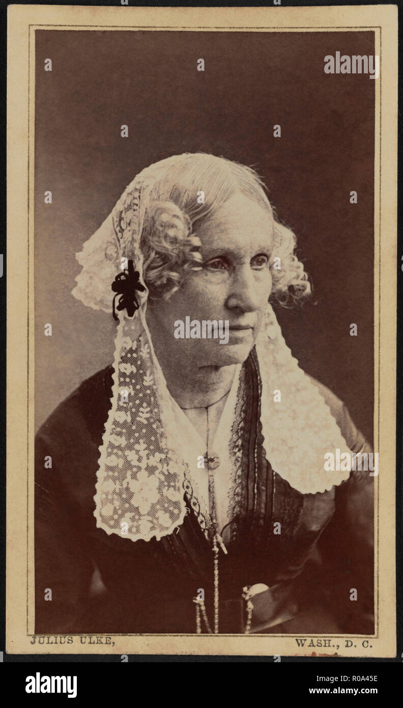 Mary Ann Donaldson (1798-1881), Active in American Missionary Association, taught Freed Slaves, Head and Shoulders Portrait by Julius Ulke, 1875 Stock Photo