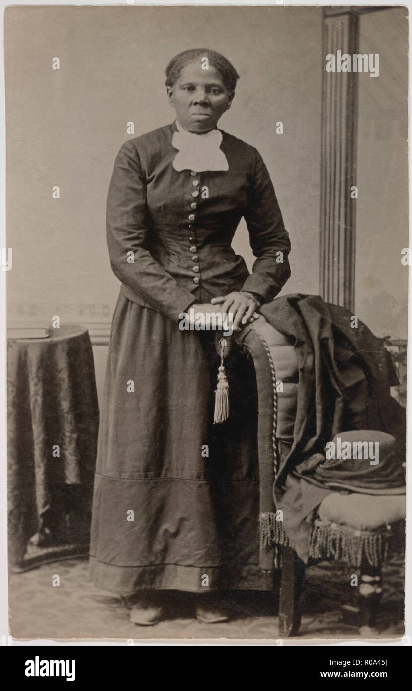 Harriet Tubman (1820-1913), American Abolitionist, Full-Length Standing Portrait with Hands resting on Chair by Harvey B. Lindsley, early 1870's Stock Photo