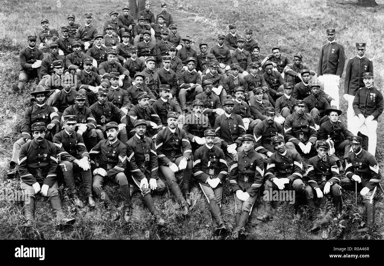 Company D, 8th Illinois Volunteer Regiment, W.E.B. DuBois Collection, 1899 Stock Photo