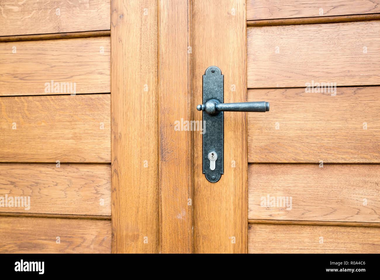 nice old handle and door in Prague Stock Photo