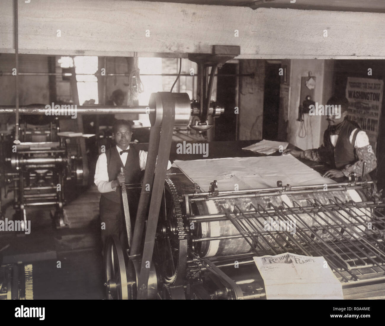 Press Room, Planet Newspaper, Richmond, Virginia, USA, 1900 Stock Photo