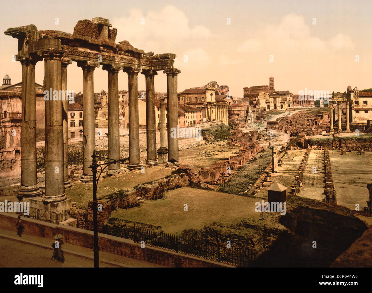 Tirage Photographique Vintage - Le Forum Romain, Rome, Italie (Circa 1900) - 6x9 Cm