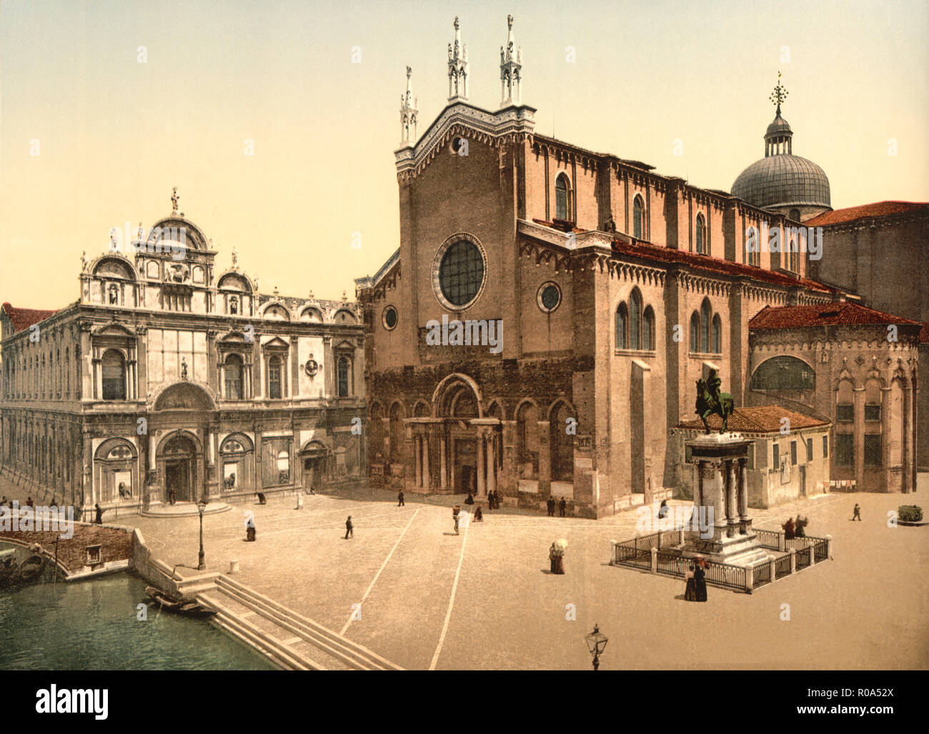 St. John and St. Paul Church, Venice, Italy, Photochrome Print, Detroit Publishing Company, 1900 Stock Photo