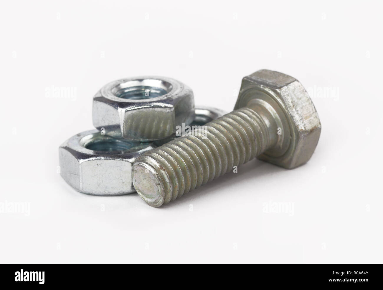 bolt and nut isolated on white background Stock Photo - Alamy