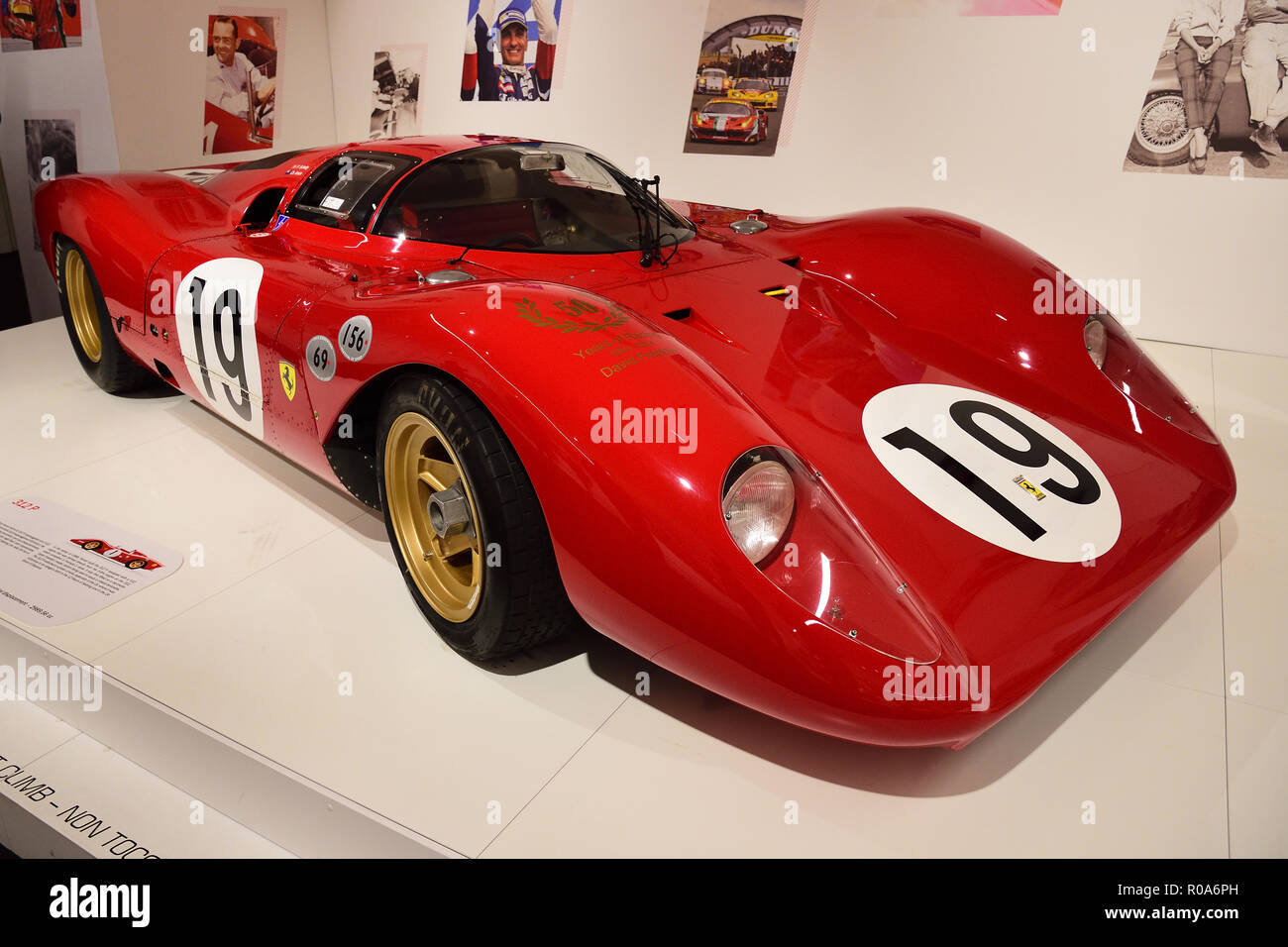 Ferrari 312P racing car on display at the Ferrari Museum, Maranello, Italy Stock Photo