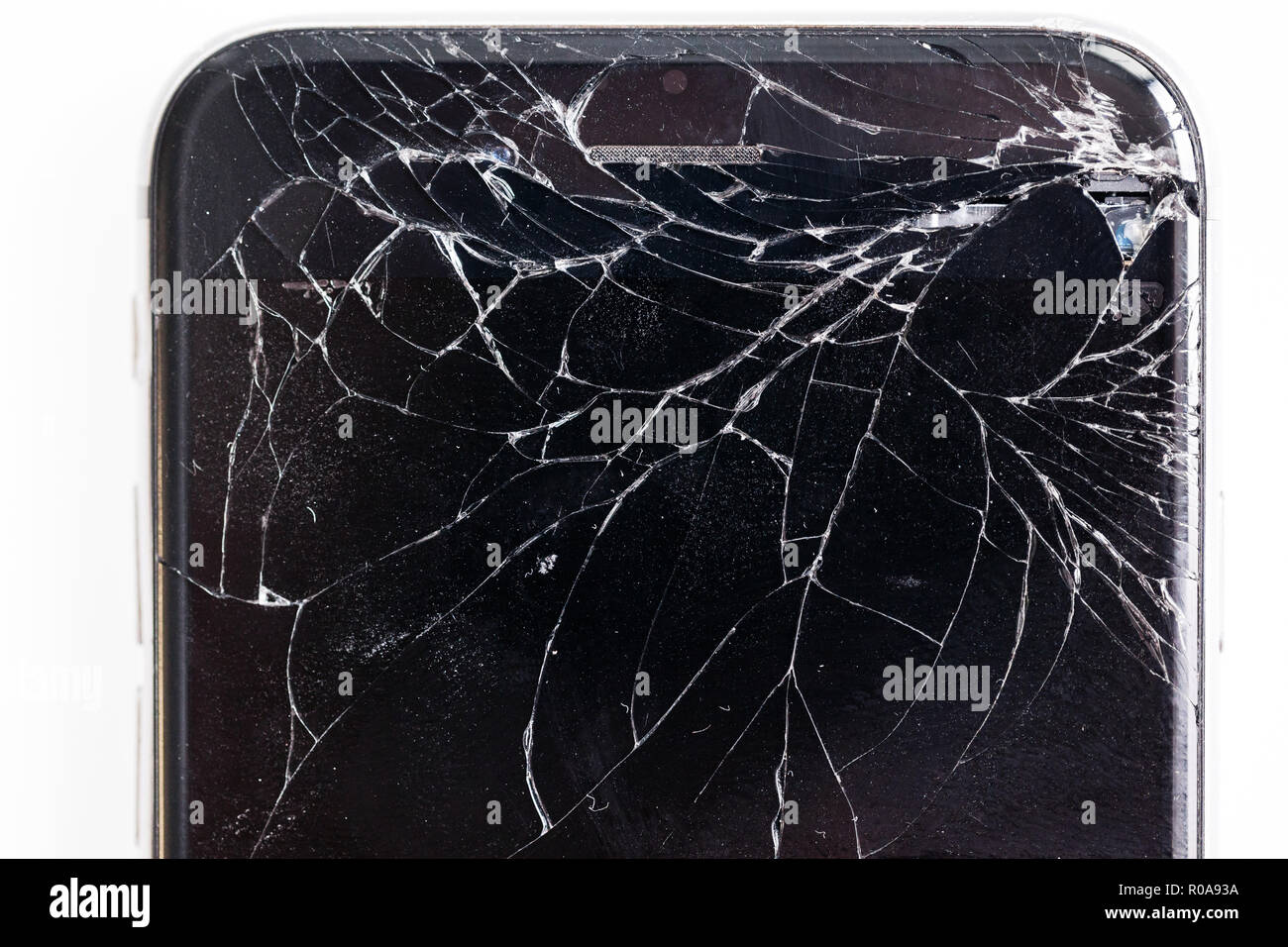 Broken phone display Stock Photo Alamy