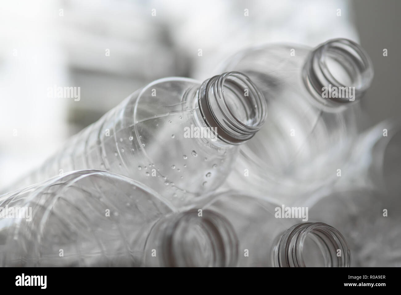 Used plastic bottles in recycle bin Stock Photo Alamy