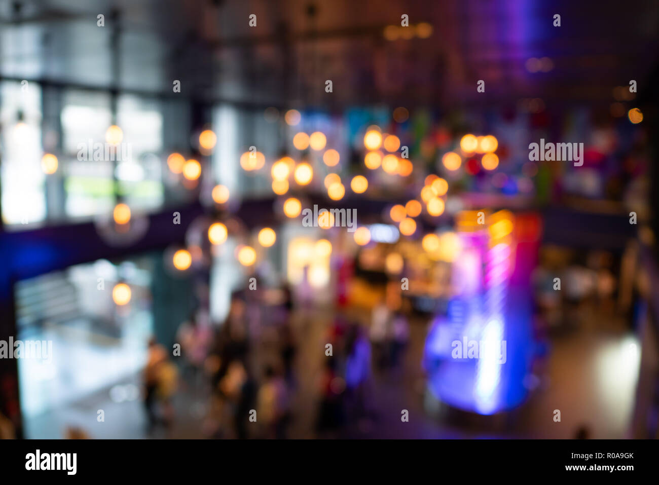 Wooden table blurred shopping mall hi-res stock photography and images ...