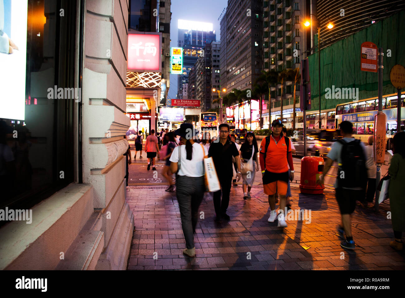 Chinese and foreigners people walking travel and shopping at Tsim Sha