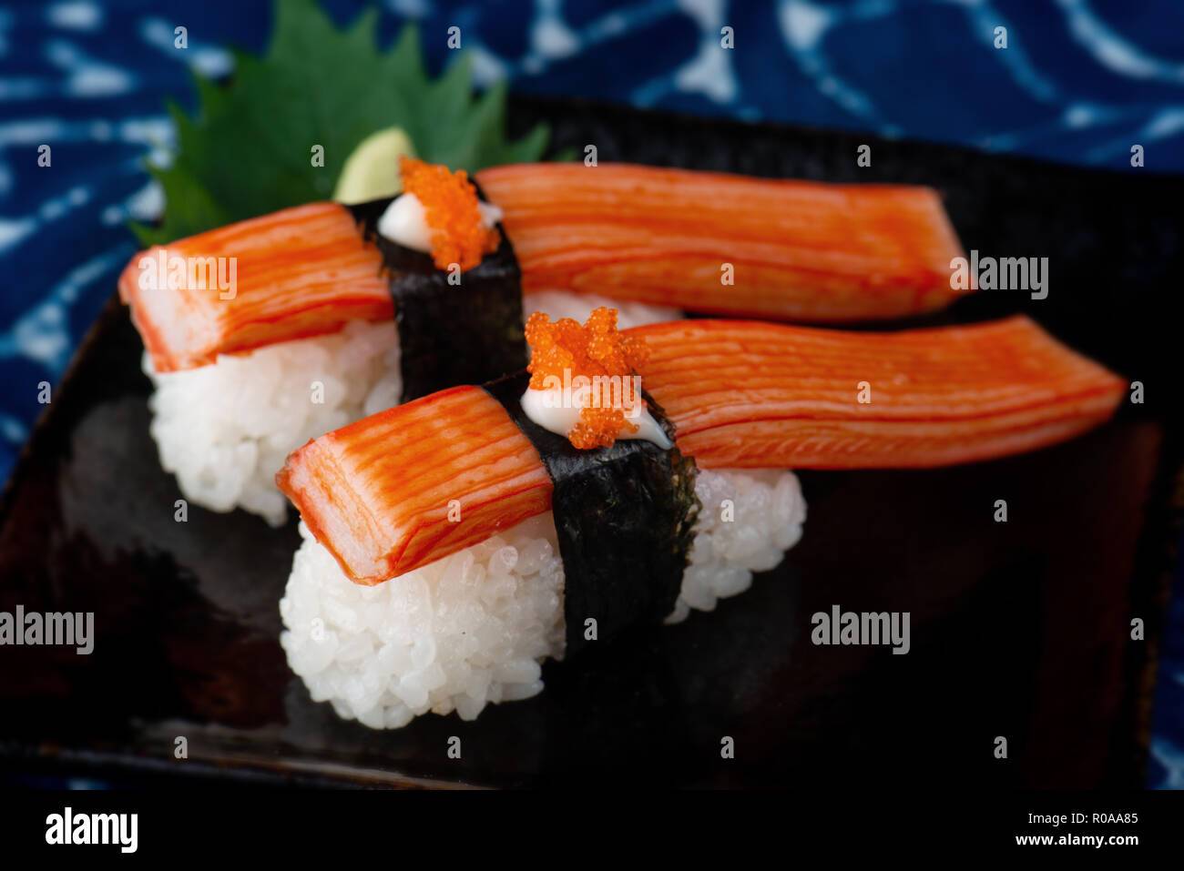 Japanese crab stick or kani sushi serve Stock Photo Alamy