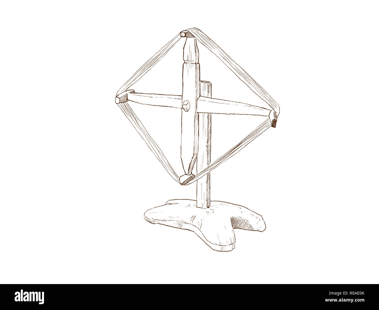 digital illustration of the process of manufacturing linen Stock Photo