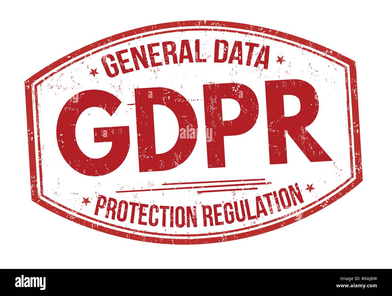 General Data Protection Regulation sign or stamp on white background ...