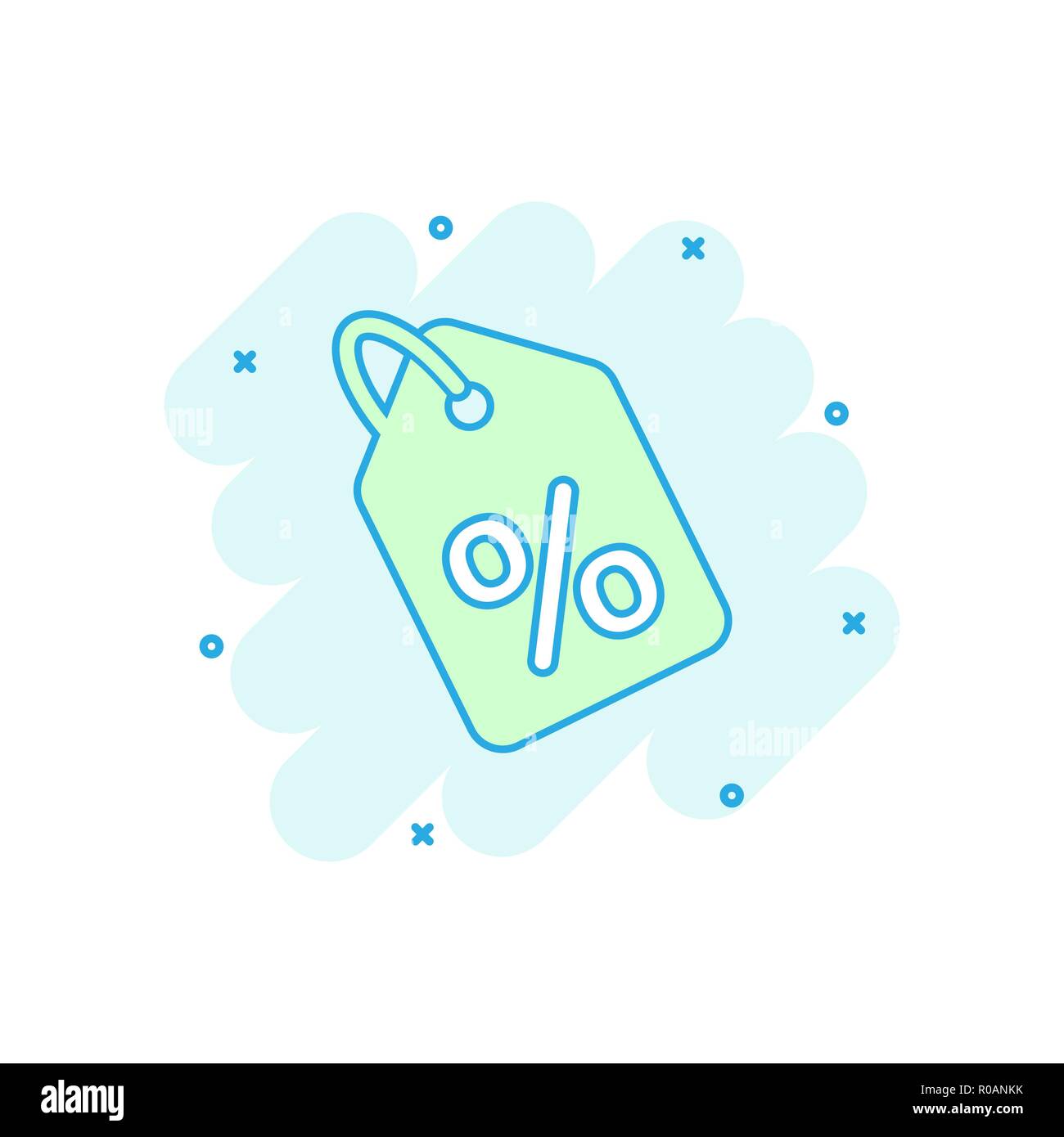 Vector cartoon discount shopping tag icon in comic style. Discount ...