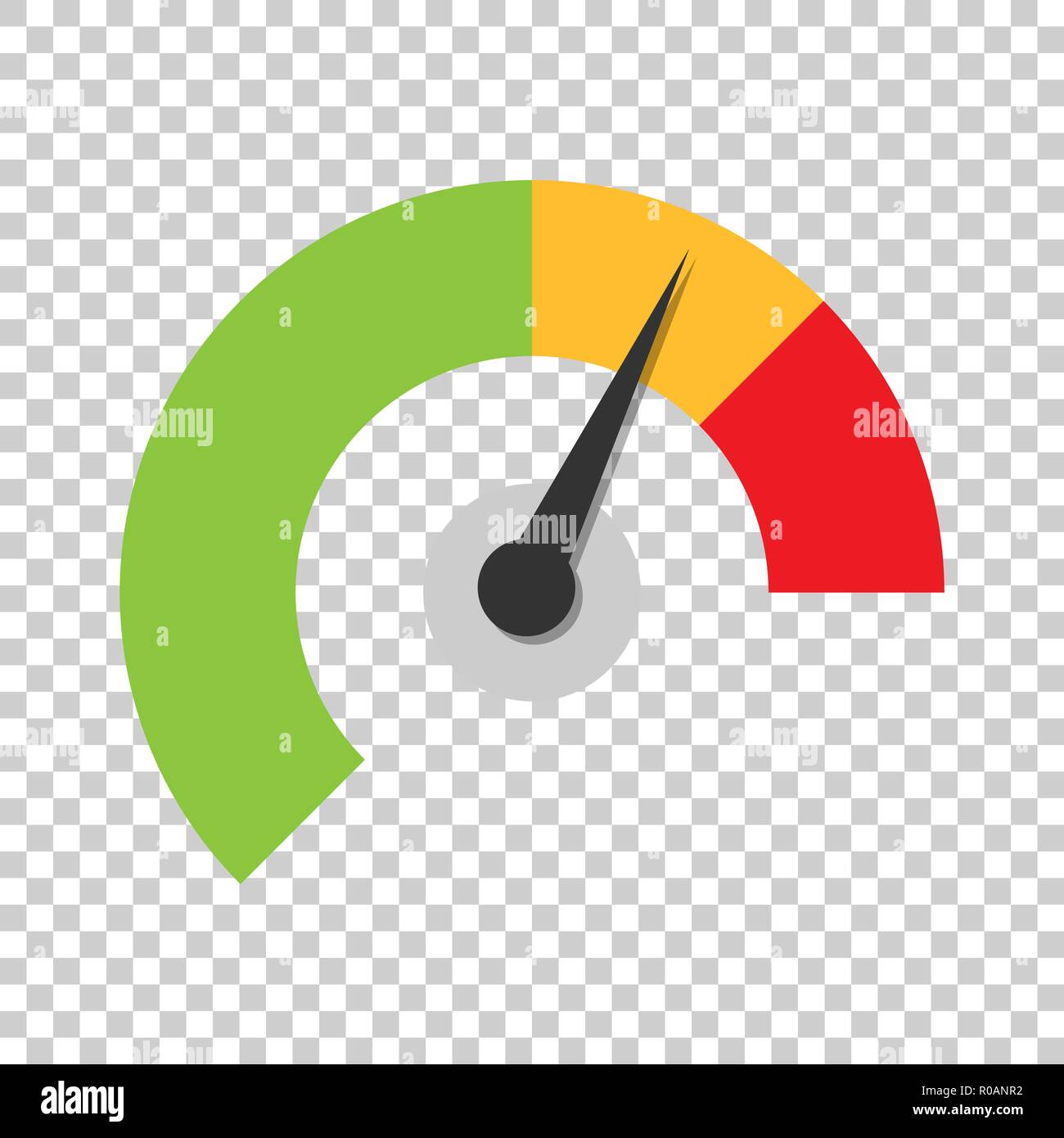 Meter dashboard icon in flat style. Credit score indicator level vector