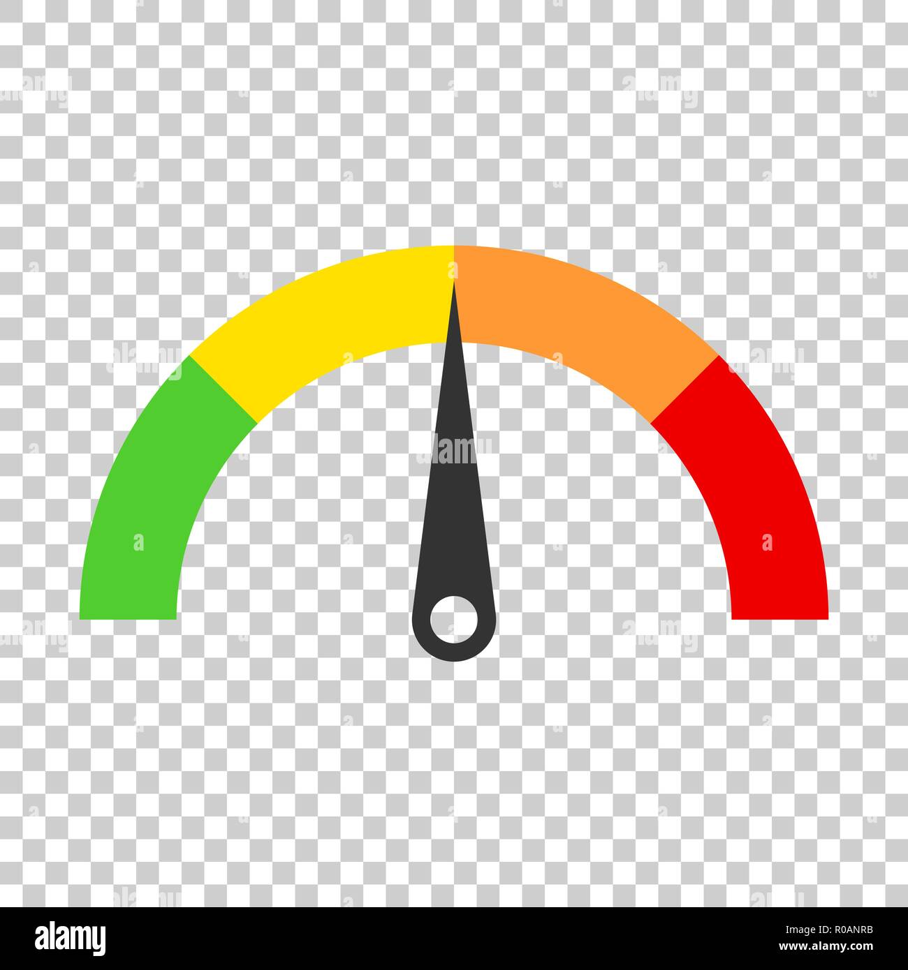 Meter dashboard icon in flat style. Credit score indicator level vector