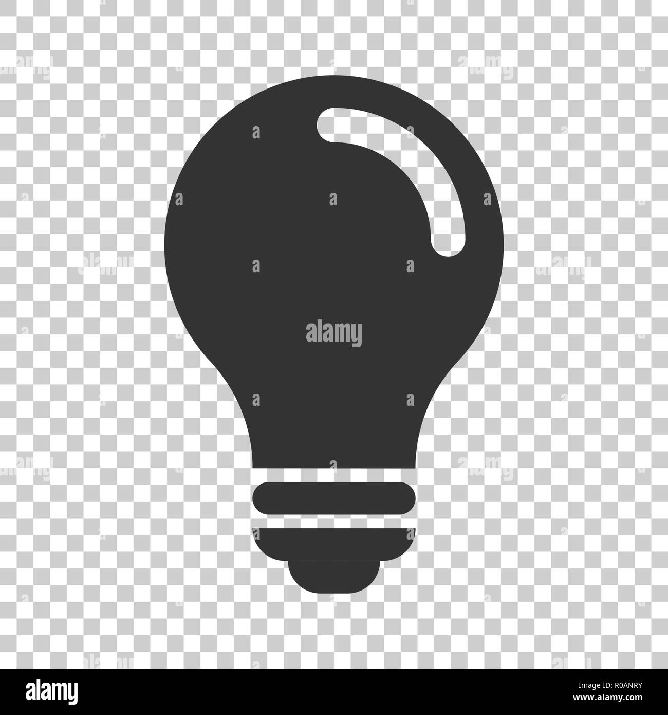 Light bulb icon in flat style. Lightbulb vector illustration on ...