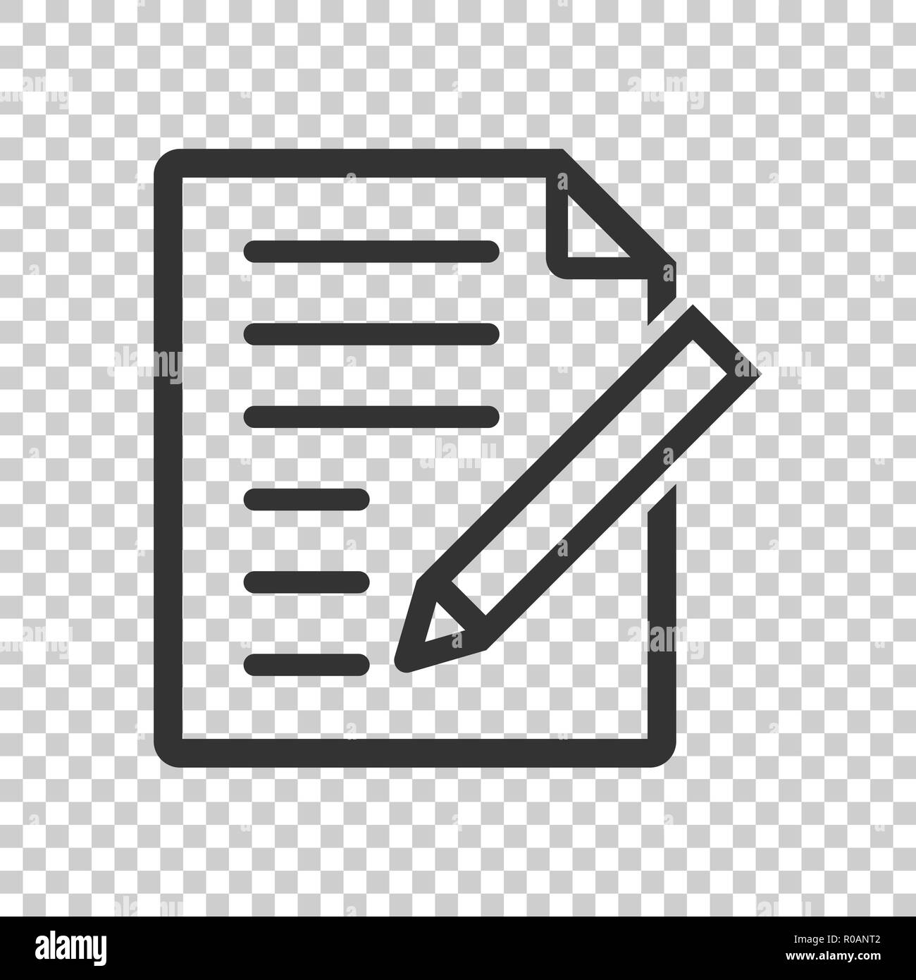 Document note icon in flat style. Paper sheet vector illustration on ...