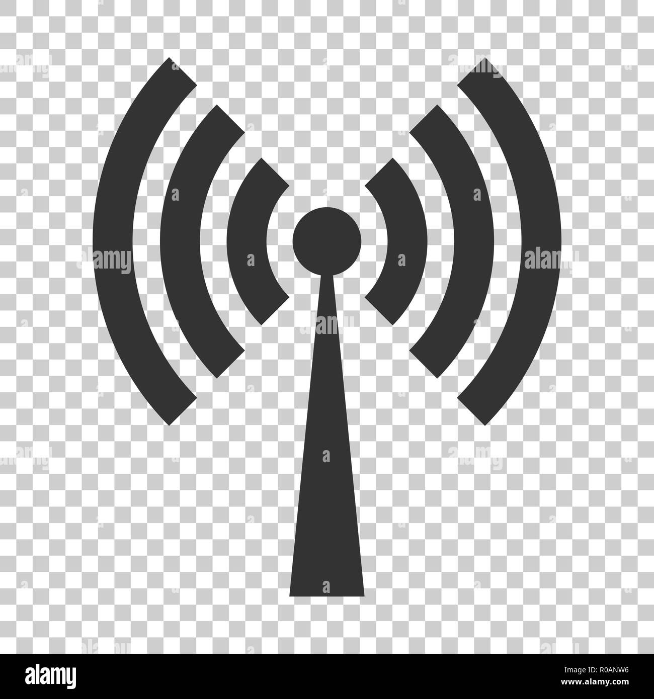 Wifi internet sign icon in flat style. Wi-fi wireless technology vector illustration on isolated background. Network wifi business concept. Stock Vector
