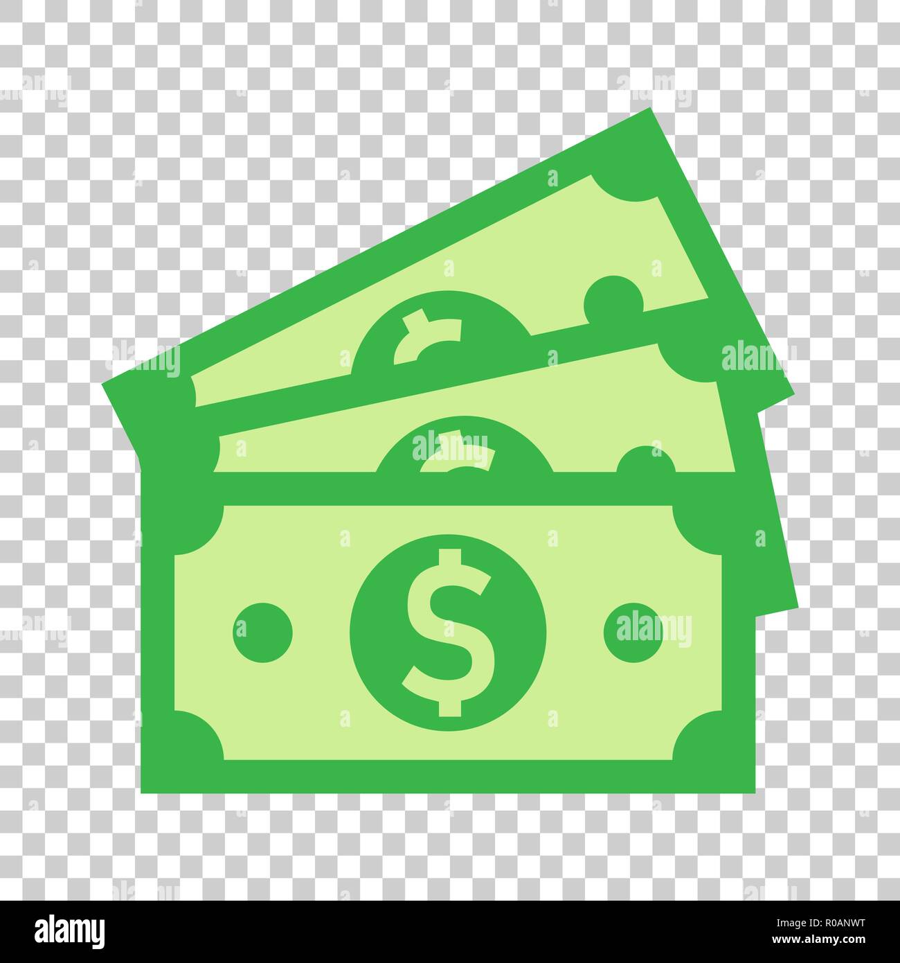 Dollar currency banknote icon in flat style. Dollar cash vector ...
