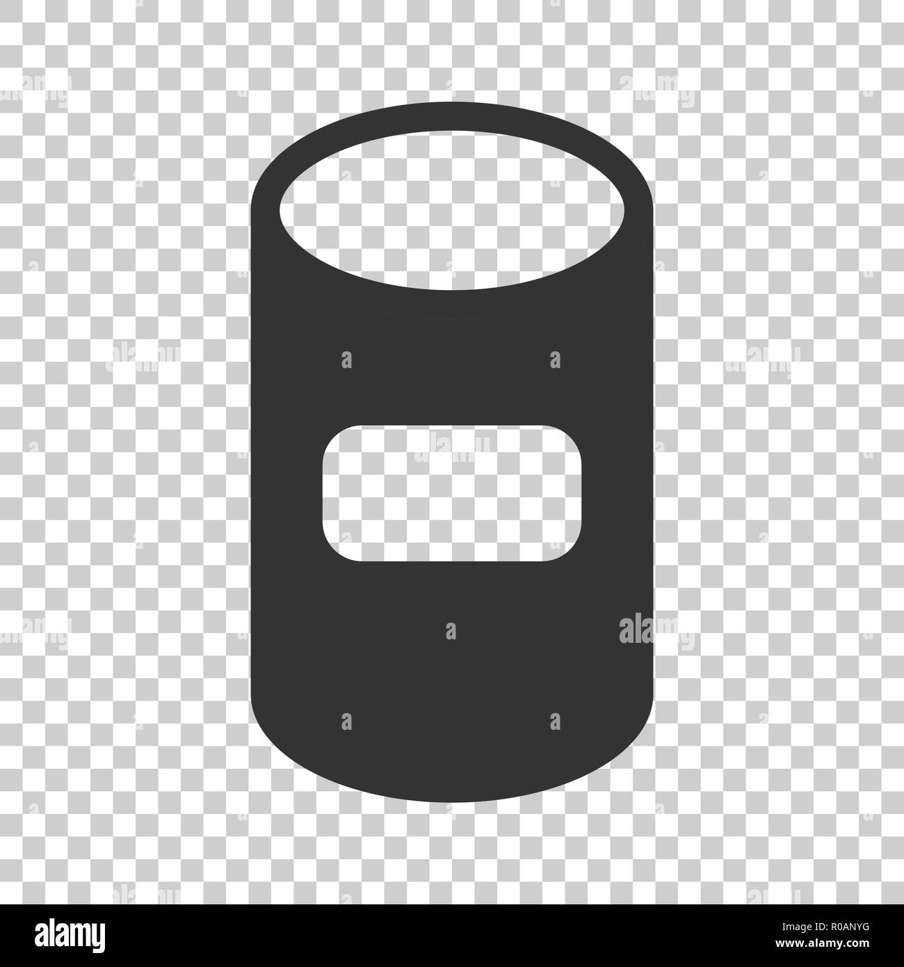 Trash bin garbage icon in flat style. Trash bucket vector illustration ...