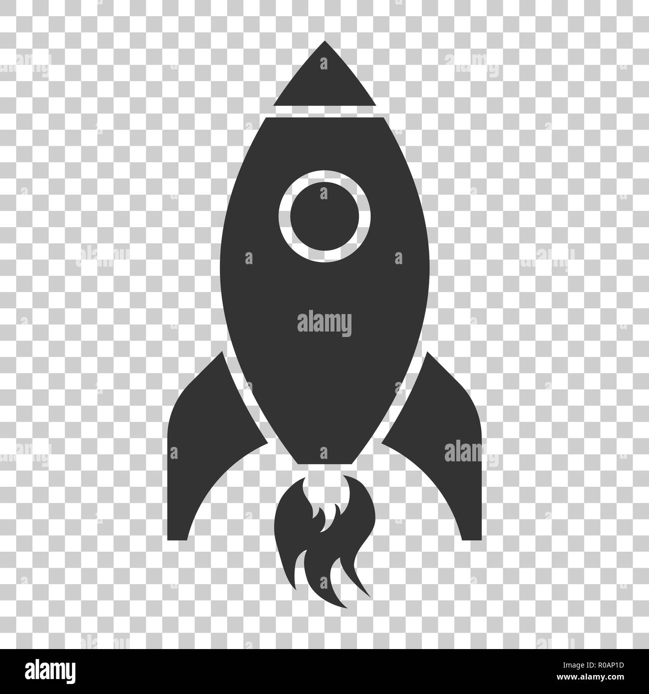 Cartoon rocket space ship icon in flat style. Spaceship vector ...