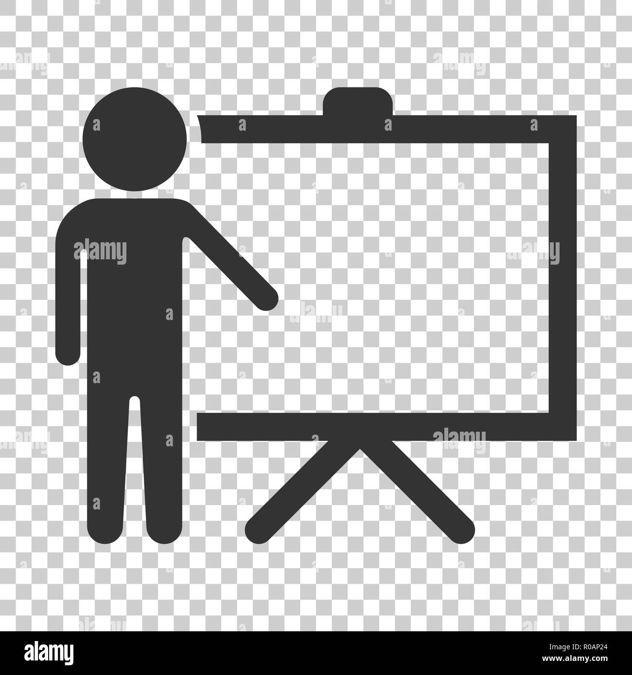 Training education icon in flat style. People seminar vector illustration on isolated background. School classroom lesson business concept. Stock Vector