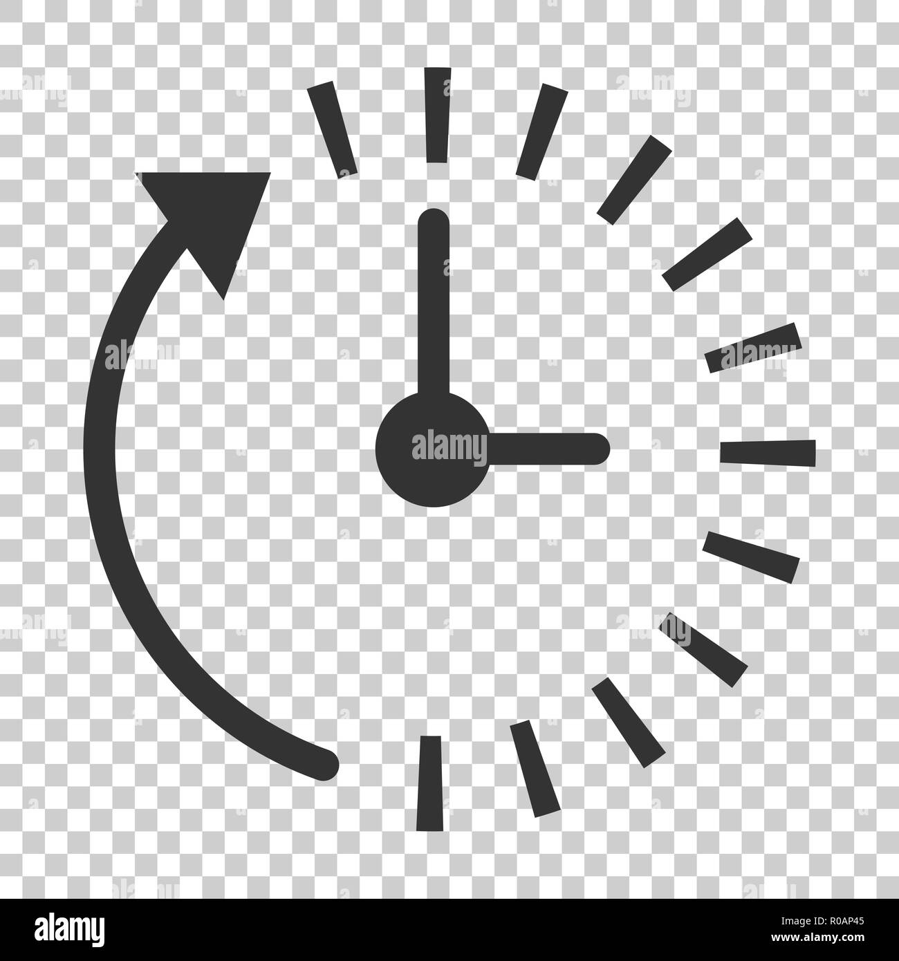 Clock countdown icon in flat style. Time chronometer vector ...