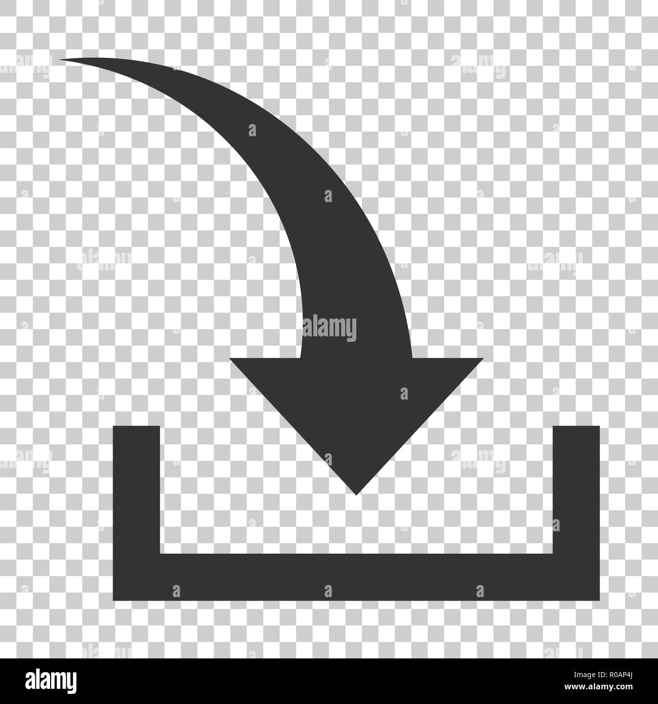 Download file icon in flat style. Arrow down downloading vector ...