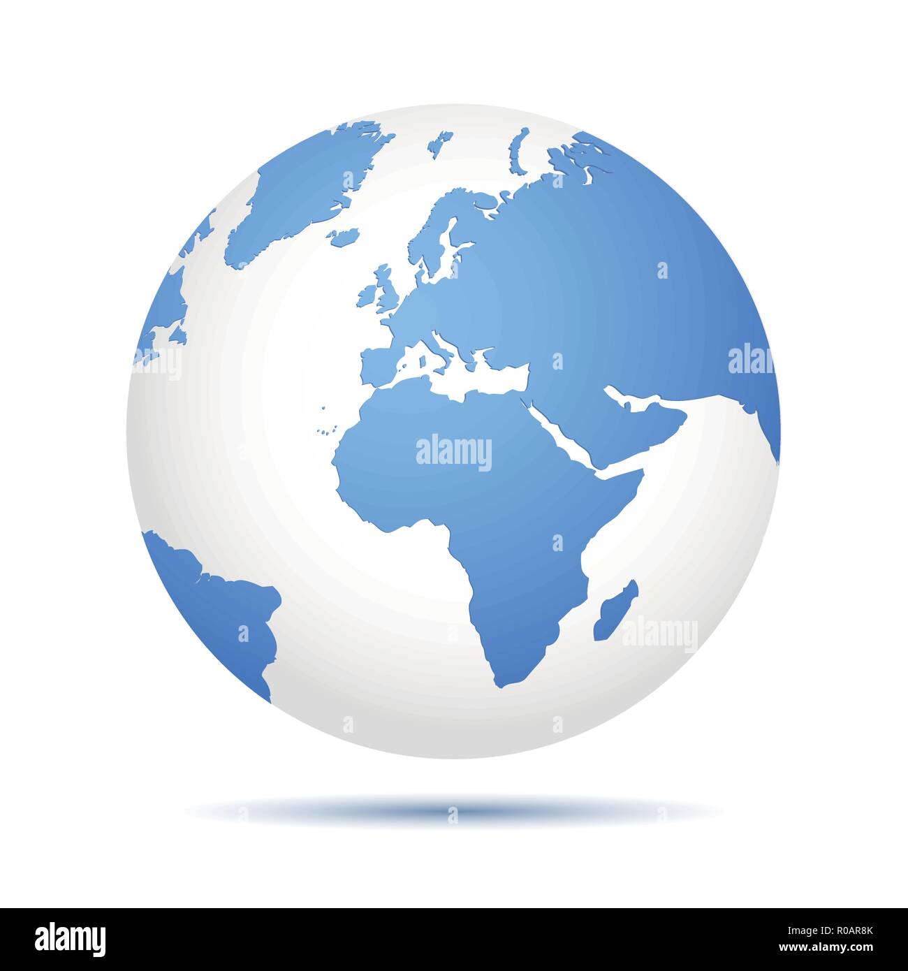 Blue earth globe white map Stock Vector Images - Alamy