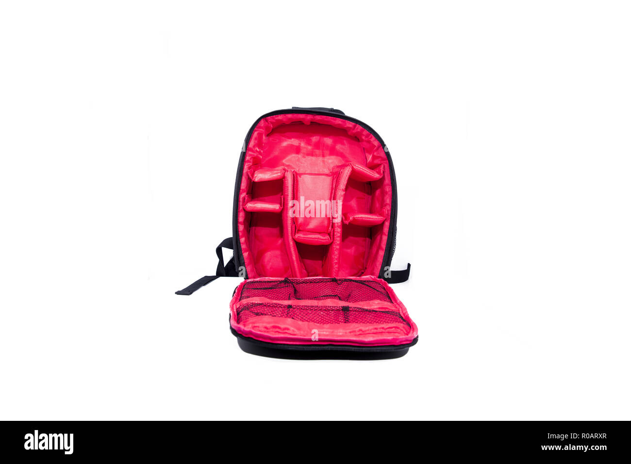 Empty black photo bag. Isolated on white background. Stock Photo
