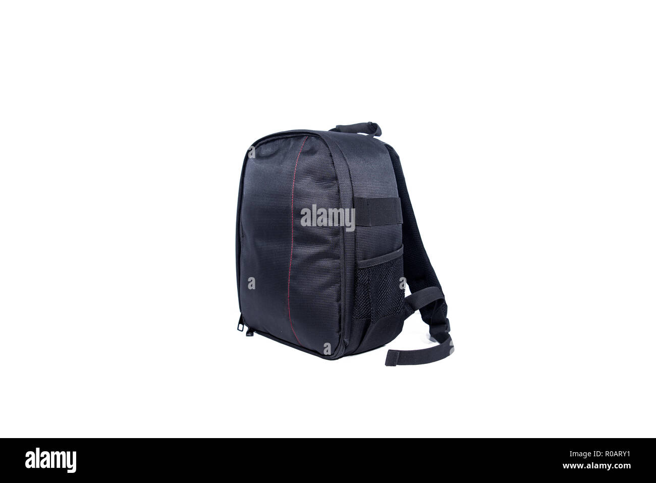 Empty black photo bag. Isolated on white background. Stock Photo