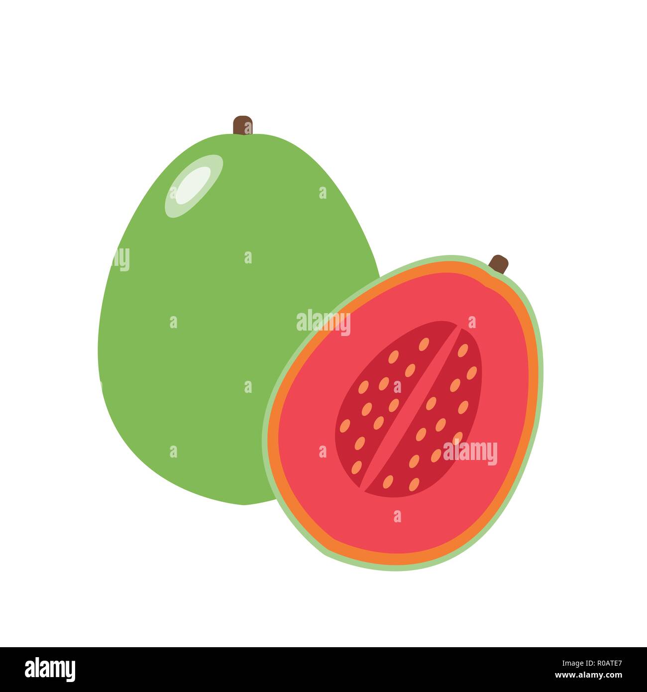 Healthy organic guava, colorful tropical nature fresh fruit objects ...