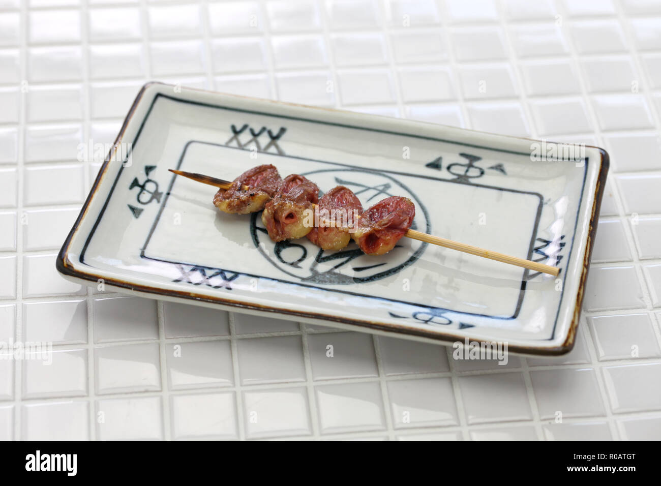 yakitori, chicken heart, japanese grilled chicken skewers Stock Photo