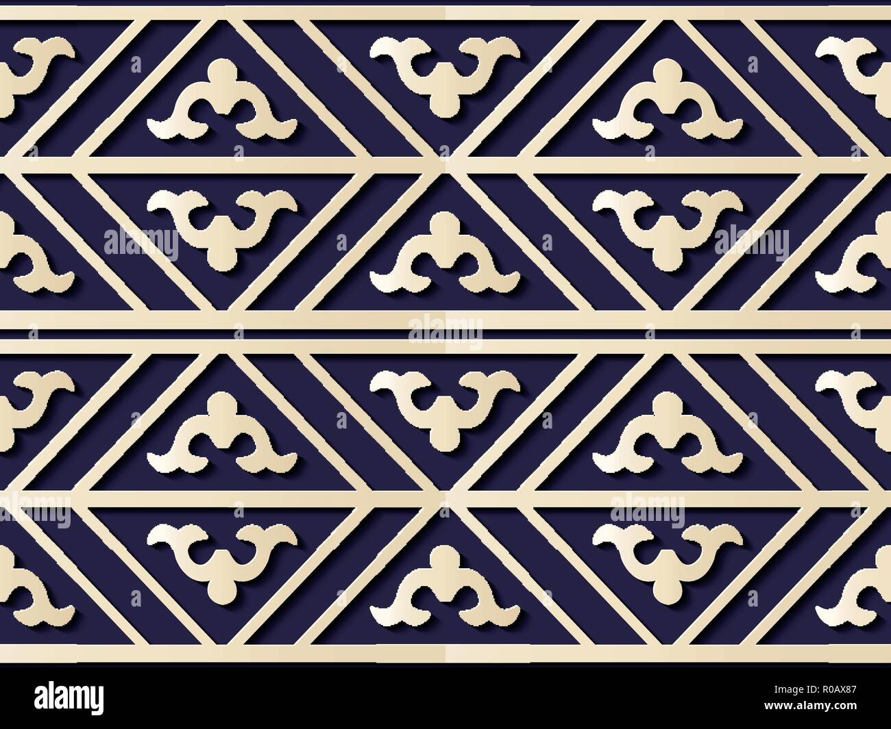 Seamless relief sculpture decoration retro pattern triangle check ...