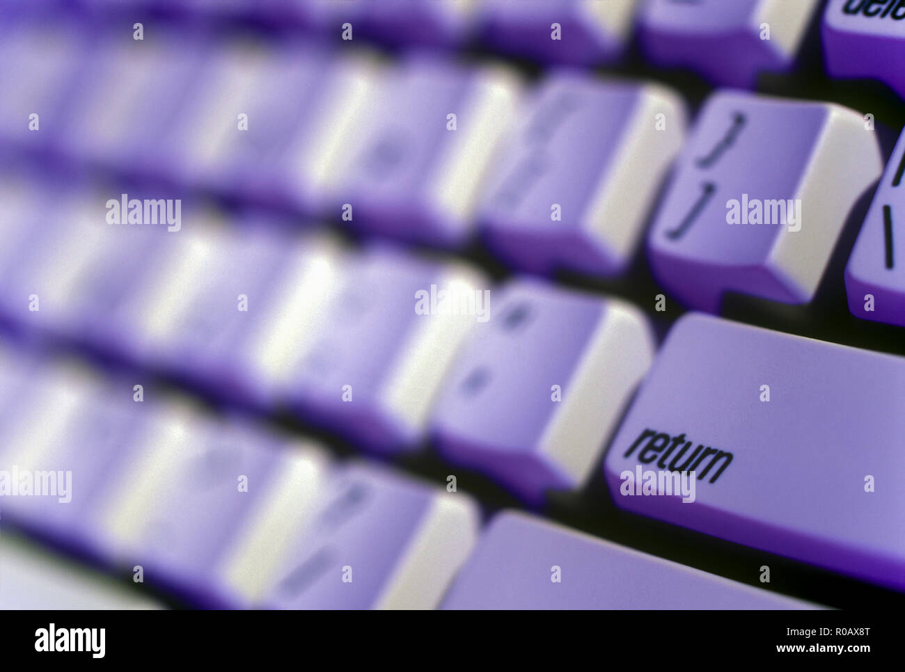 1998 HISTORICAL CLOSE UP SELECTIVE FOCUS OF COMPUTER KEYBOARD Stock Photo