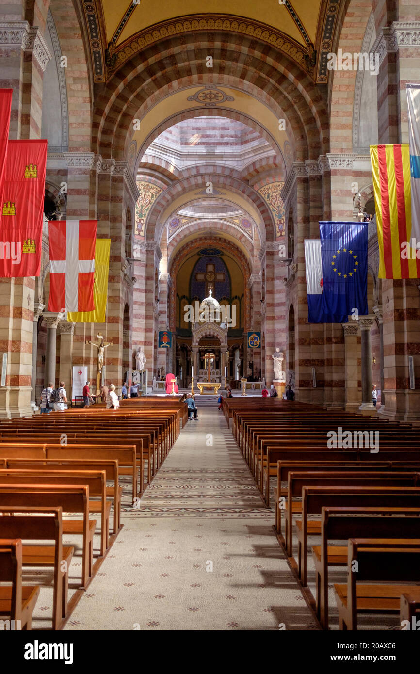 The interior of the Byzantine-style Cathedrale de Marseille Notre Dame de  Major, in the Le Panier district of Marseille, France Stock Photo - Alamy