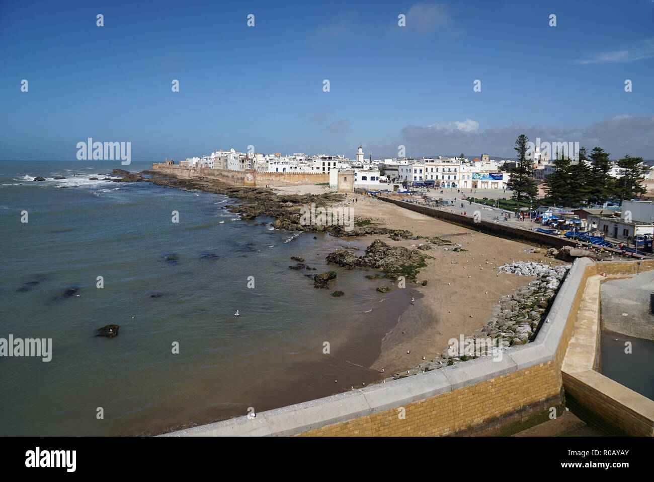 View  on medina from Skala du Port,  Essaouira, Morocco, Africa Stock Photo