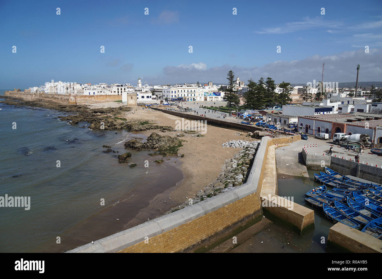View  on medina from Skala du Port,  Essaouira, Morocco, Africa Stock Photo