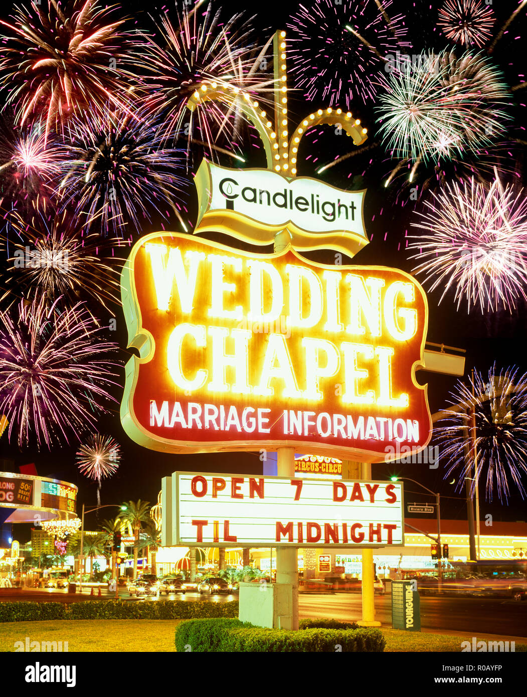 1998 HISTORICAL NEON SIGN WEDDING CHAPEL THE STRIP LAS VEGAS NEVADA USA
