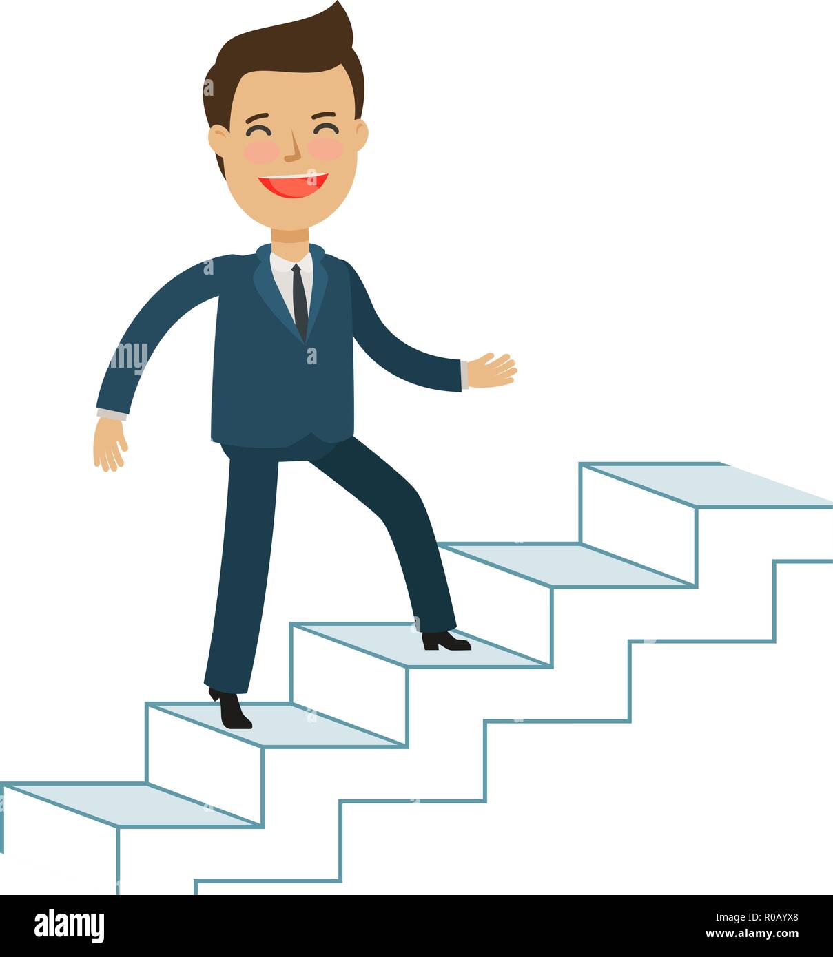 Man is climbing career ladder. Business concept. Cartoon vector  illustration Stock Vector Image & Art - Alamy