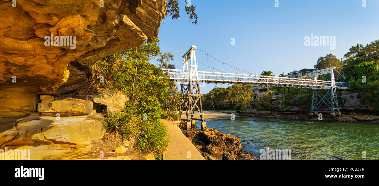 Suspension bridge over Parsley Bay Reserve in Vaucluse, Sydney, New