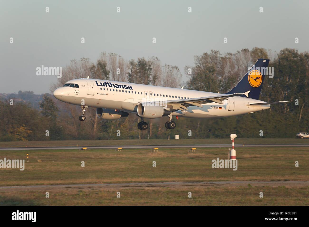 Airliner Touching Down Stock Photo