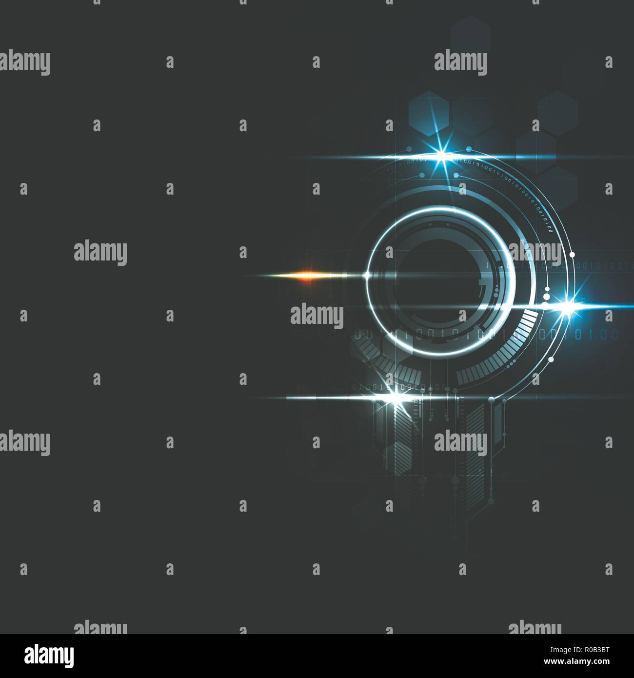 Technological future intelligent interface abstract background vector design Stock Vector